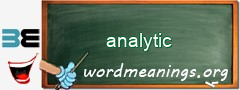 WordMeaning blackboard for analytic